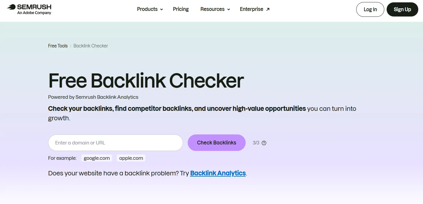 Công cụ kiểm tra backlink Semrush