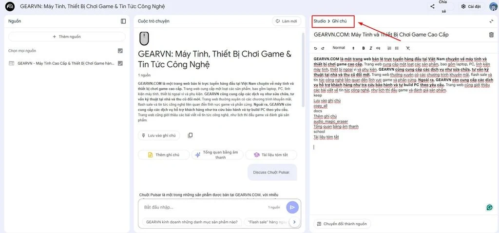 Ghi chú và xây dựng tri thức (Notes)